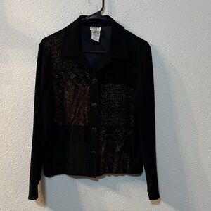 Liz Baker Black and Brown Patterned Jacket